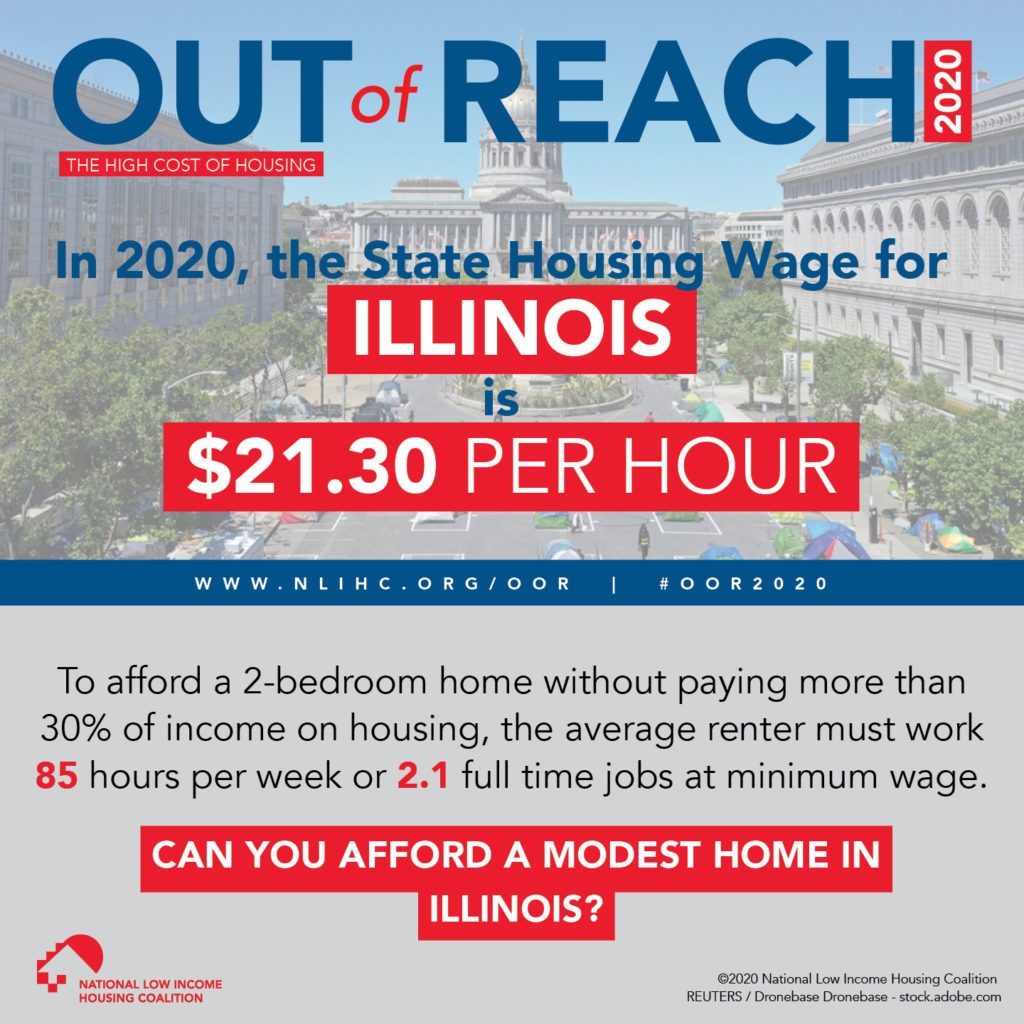 Out of Reach - Illinois Housing Wage is $21.30