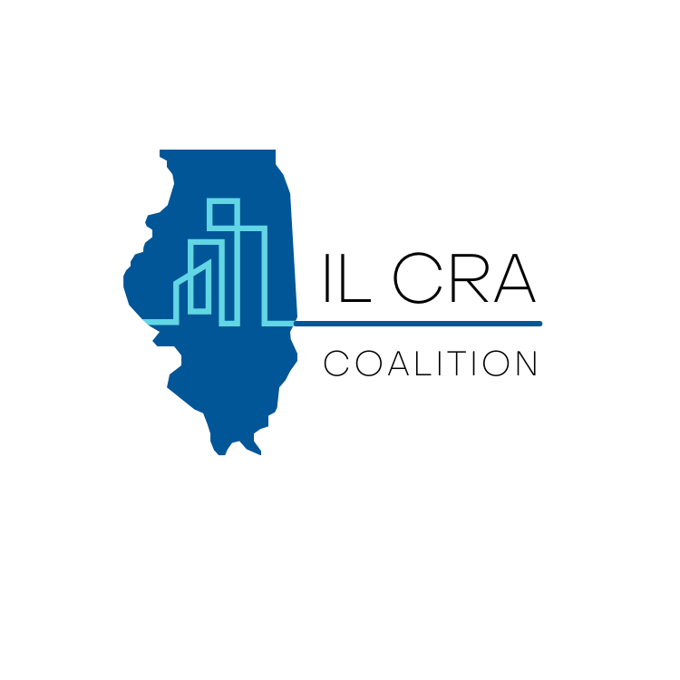 The IL CRA Coalition logo: Illinois with abstract skyline inside